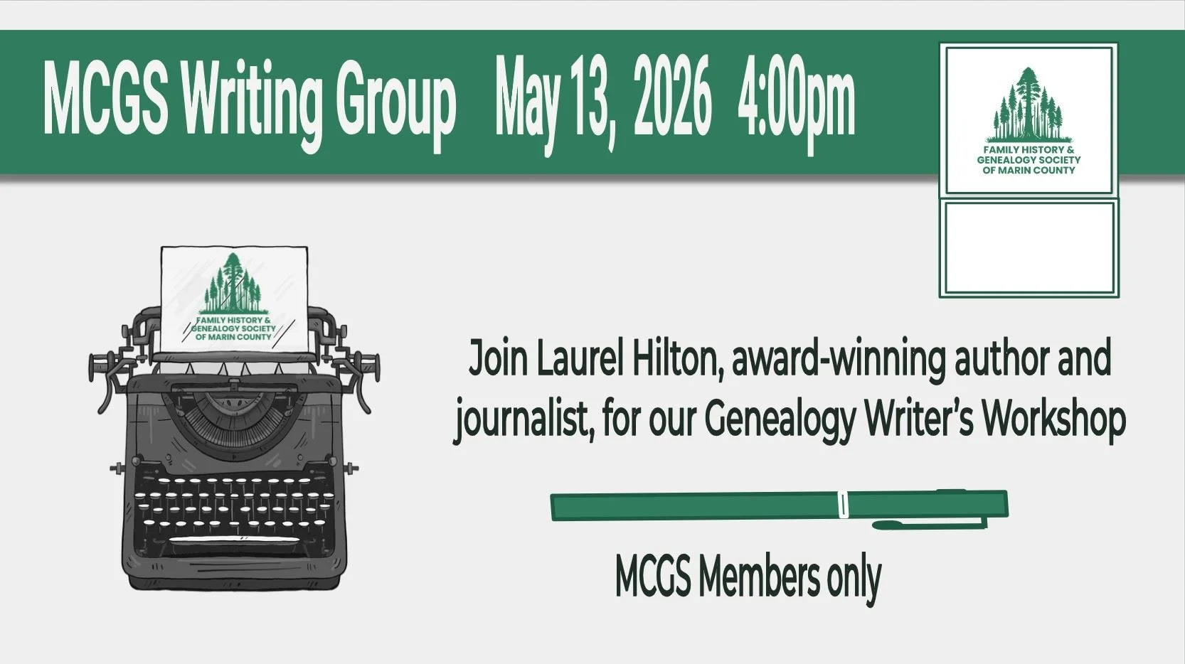 MCGS Virtual Writing Group Meeting